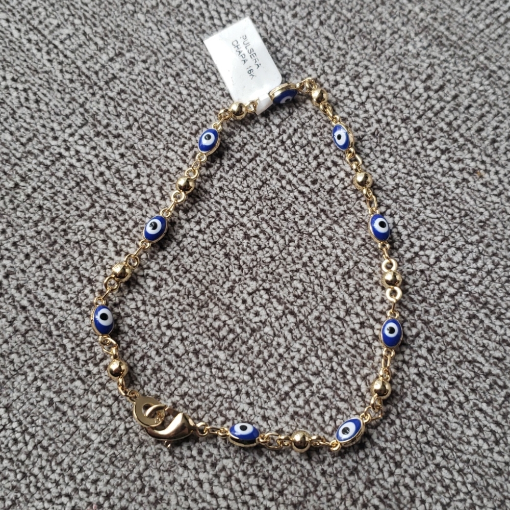 Eye braclet blue, pulcera de ojo azul